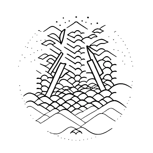 horizontal coordinates and vertical wheat tattoo design idea