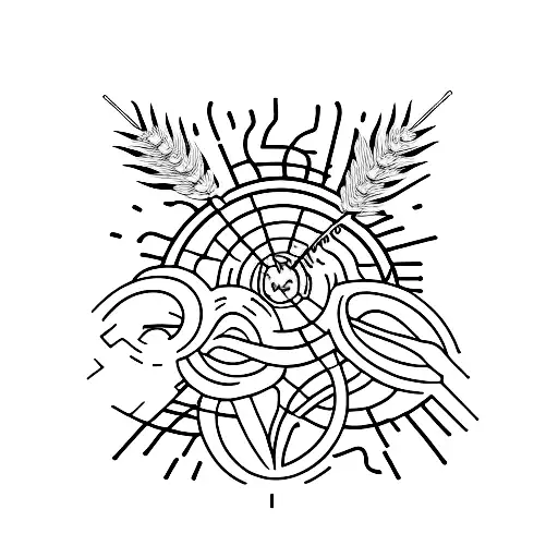 coordinates and wheat tattoo design idea
