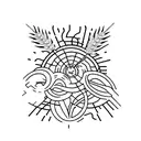 coordinates and wheat tattoo design idea