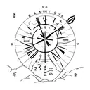 coordinates and wheat tattoo design idea