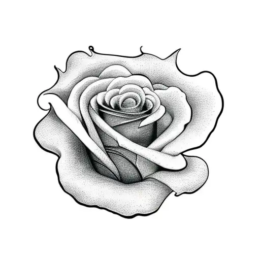 burning a rose with fire tattoo design idea
