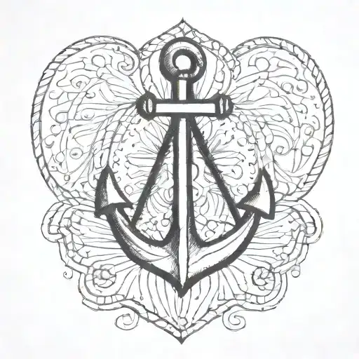 anchored In love tattoo design idea