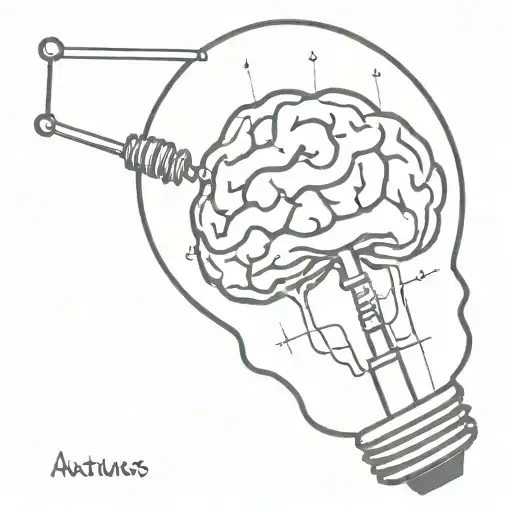 lightbulb with anatomical brain inside tattoo design idea