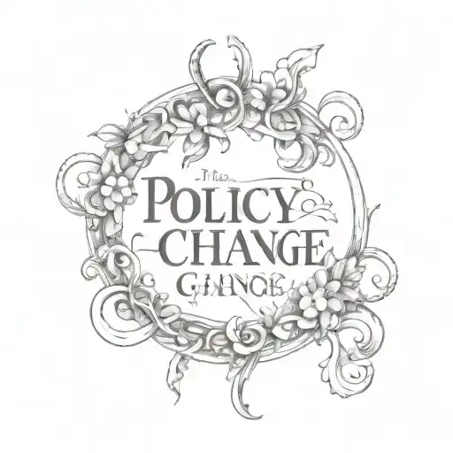 'policy & change' written beautifully   tattoo design idea