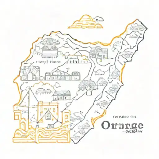 shape of the  county of Orange in  located in  North Carolina  tattoo design idea