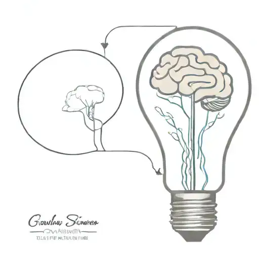 lightbulb with anatomical brain inside serotonin dopamine   tattoo design idea