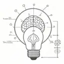 lightbulb with anatomical brain inside and chemical formulas for serotonin and dopamine molecules connected to an anatom tattoo design idea