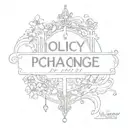 'policy & change' written beautifully   tattoo design idea