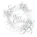 'policy & change' written beautifully   tattoo design idea