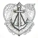 anchored In love tattoo design idea