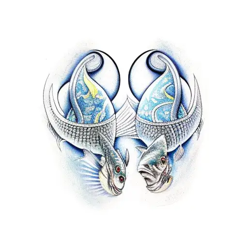 aquarius and pisces tattoo design idea