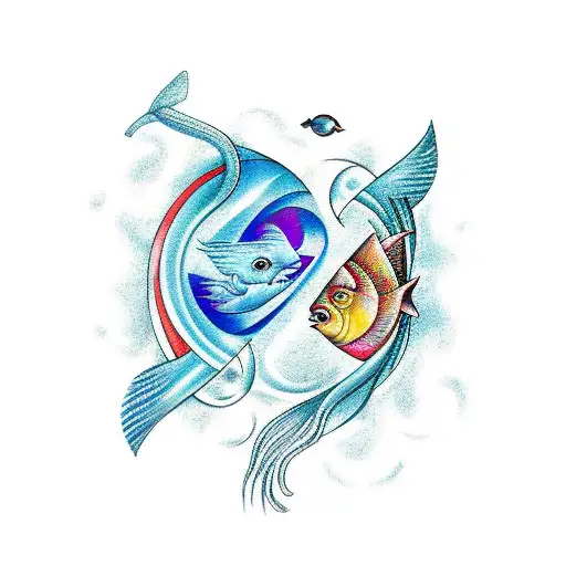 aquarius and pisces tattoo design idea