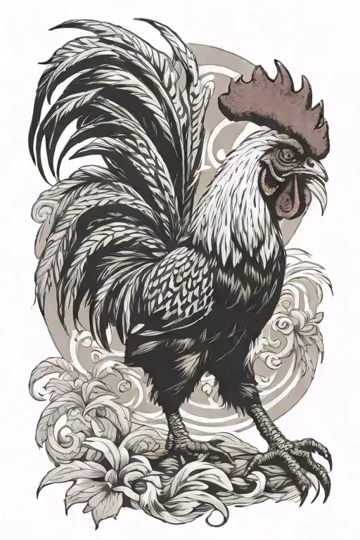 Philippine rooster fighting stance tattoo design idea