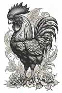 Philippine rooster fighting stance tattoo design idea