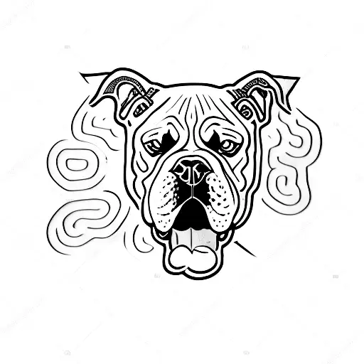 american bulldog tattoo design idea
