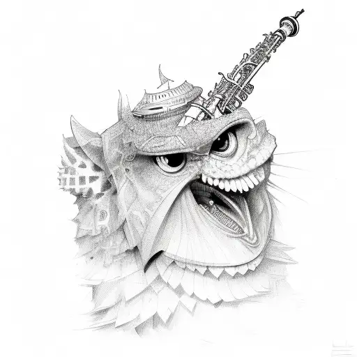 saxofon and clarinet  tattoo design idea