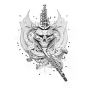 saxofon and clarinet  tattoo design idea