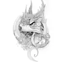 saxofon and clarinet  tattoo design idea