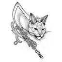 saxofon and clarinet  tattoo design idea