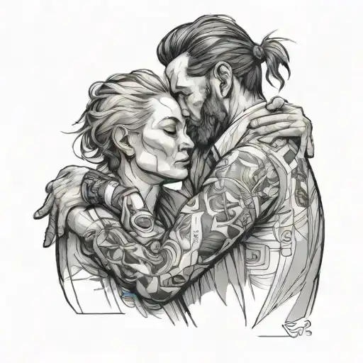 Disco Elysium Video Game Volition And Empathy Hugging Tattoo Idea tattoo design idea