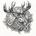 Stag head tattoo design idea
