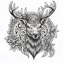 Stag head tattoo design idea
