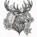 Stag head tattoo design idea