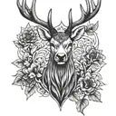 Stag head tattoo design idea