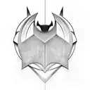 A mathematical equation forming the shape of Batman's logo, combining the engineer's love for mathematics and Batman, in dotwork style tattoo design idea