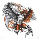 cool devil fallen angel wings spread wings wrapped tattoo design idea