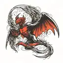 cool devil fallen angel wings spread wings wrapped tattoo design idea