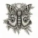 moth winter solstice  tattoo design idea