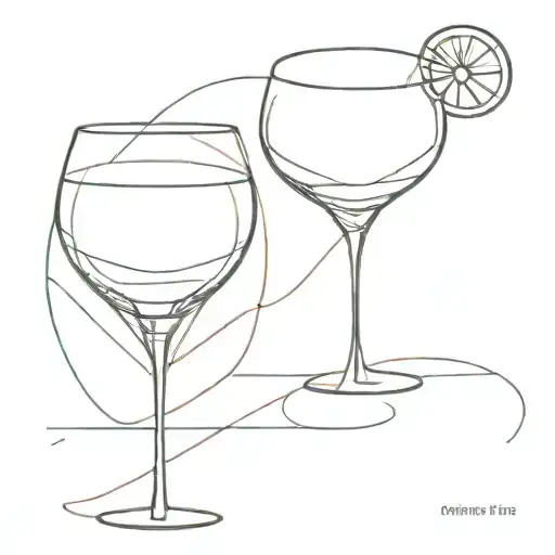 glass of champagn tattoo design idea