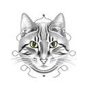 Samurai cat tattoo design idea