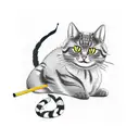 Samurai cat tattoo design idea