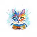 Samurai cat tattoo design idea