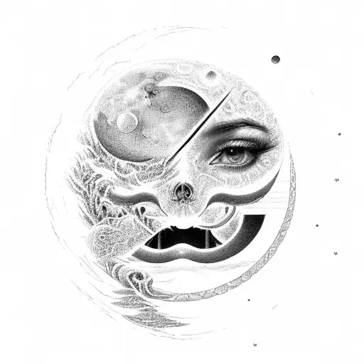 You'll awake life Through perceptive light In the face of your offense Bearing scarlet bark The second moon is Dropping  tattoo design idea