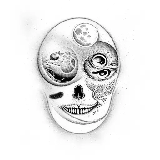 You'll awake life Through perceptive light In the face of your offense Bearing scarlet bark The second moon is Dropping  tattoo design idea