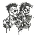 tyler durden fighting Marilyn Manson  tattoo design idea