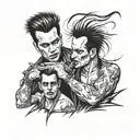 tyler durden fighting Marilyn Manson  tattoo design idea