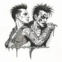tyler durden fighting Marilyn Manson  tattoo design idea