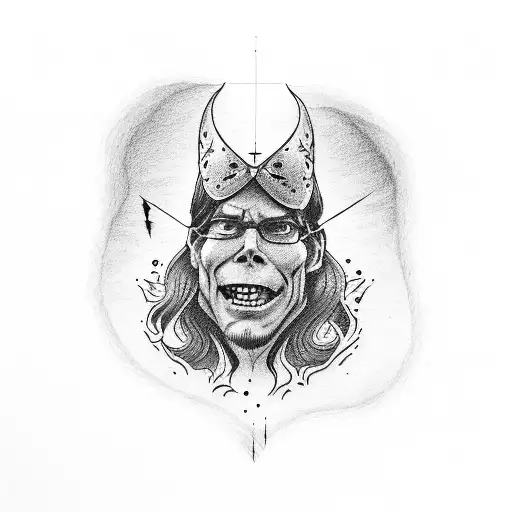stephen king holding a book  tattoo design idea