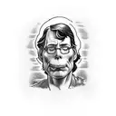 stephen king holding a book  tattoo design idea