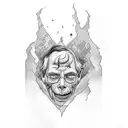 stephen king holding a book  tattoo design idea