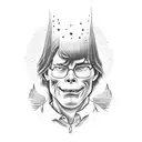 stephen king holding a book  tattoo design idea