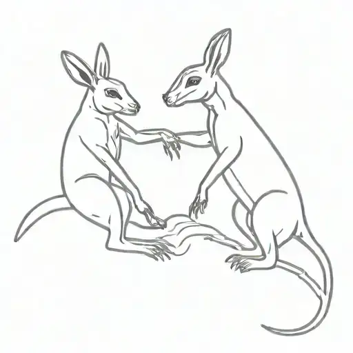 kangaroo arm wrestling a cockroach  tattoo design idea