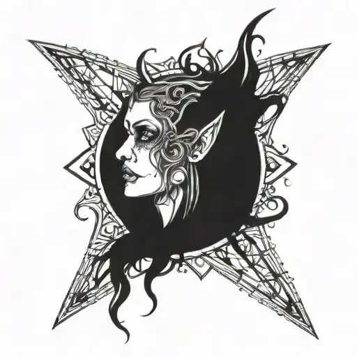 depression, anxiety, goth  tattoo design idea