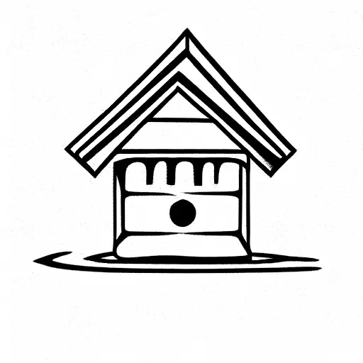 birdhouse with two birds  tattoo design idea