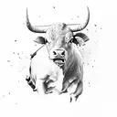 bullfighting. the bull's victory over the bullfighter. the bull put his foot on the defeated enemy. darts in the bull's  tattoo design idea