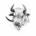 bullfighting. the bull's victory over the bullfighter. the bull put his foot on the defeated enemy. darts in the bull's  tattoo design idea
